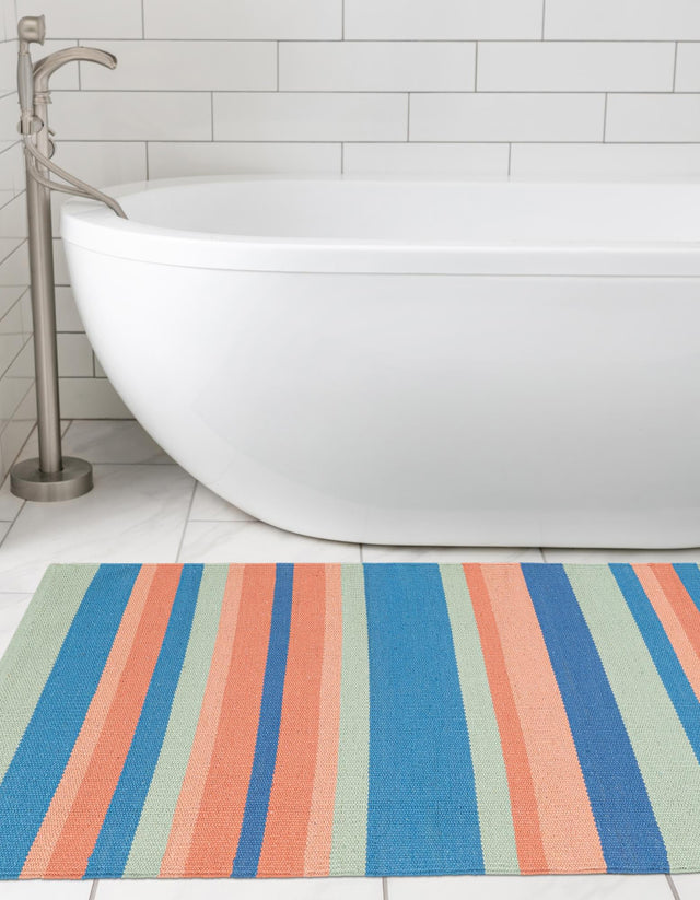 Multicolor 2' x 5' 1 Flatweave Cotton Dhurrie Runner Area Rug 100% Chenille All Natural Carpet for Living Rooms, Dining Rooms, Entryway, Foyer for Sale at Rug Engine