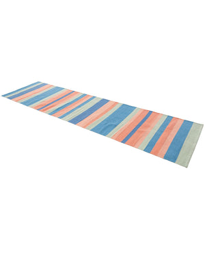 Multicolor 2' x 8' Flatweave Cotton Dhurrie Runner Area Rug 100% Chenille All Natural Carpet for Living Rooms, Dining Rooms, Entryway, Foyer for Sale at Rug Engine
