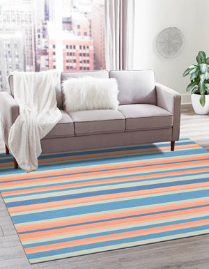 Multicolor 10' x 10' Flatweave Cotton Dhurrie Square Area Rug 100% Chenille All Natural Carpet for Living Rooms, Dining Rooms, Entryway, Foyer for Sale at Rug Engine