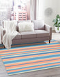 Multicolor 7' 10 x 7' 10 Flatweave Cotton Dhurrie Square Area Rug 100% Chenille All Natural Carpet for Living Rooms, Dining Rooms, Entryway, Foyer for Sale at Rug Engine