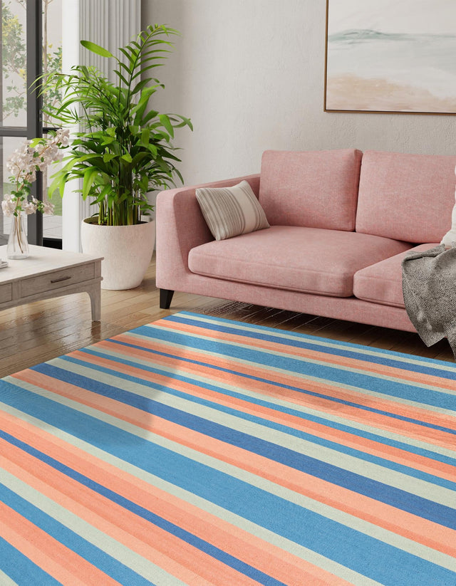 Multicolor 10' x 10' Flatweave Cotton Dhurrie Square Area Rug 100% Chenille All Natural Carpet for Living Rooms, Dining Rooms, Entryway, Foyer for Sale at Rug Engine