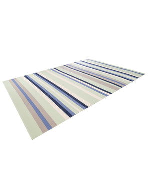 Aqua Blue and Gray 10' x 14' 1 Flatweave Cotton Dhurrie Rectangle Area Rug 100% Chenille All Natural Carpet for Living Rooms, Dining Rooms, Entryway, Foyer for Sale at Rug Engine