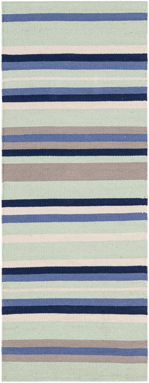 Aqua Blue and Gray 2' x 5' 1 Flatweave Cotton Dhurrie Runner Area Rug 100% Chenille All Natural Carpet for Living Rooms, Dining Rooms, Entryway, Foyer for Sale at Rug Engine