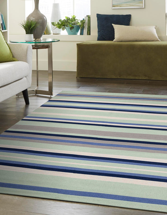 Aqua Blue and Gray 10' x 14' 1 Flatweave Cotton Dhurrie Rectangle Area Rug 100% Chenille All Natural Carpet for Living Rooms, Dining Rooms, Entryway, Foyer for Sale at Rug Engine