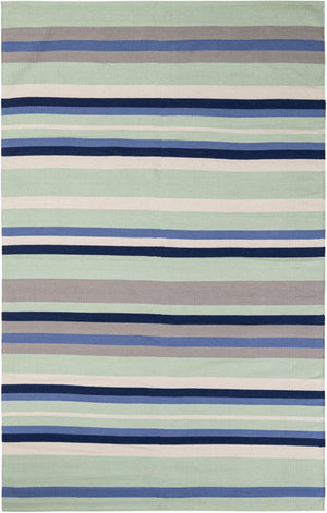 Aqua Blue and Gray 5' 1 x 8' Flatweave Cotton Dhurrie Rectangle Area Rug 100% Chenille All Natural Carpet for Living Rooms, Dining Rooms, Entryway, Foyer for Sale at Rug Engine