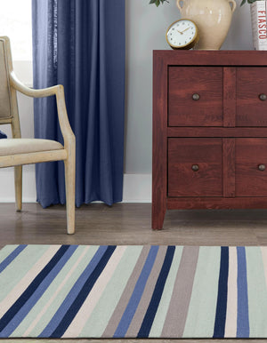 Aqua Blue and Gray 2' x 6' 1 Flatweave Cotton Dhurrie Runner Area Rug 100% Chenille All Natural Carpet for Living Rooms, Dining Rooms, Entryway, Foyer for Sale at Rug Engine