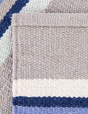 Aqua Blue and Gray 2' x 8' Flatweave Cotton Dhurrie Runner Area Rug 100% Chenille All Natural Carpet for Living Rooms, Dining Rooms, Entryway, Foyer for Sale at Rug Engine