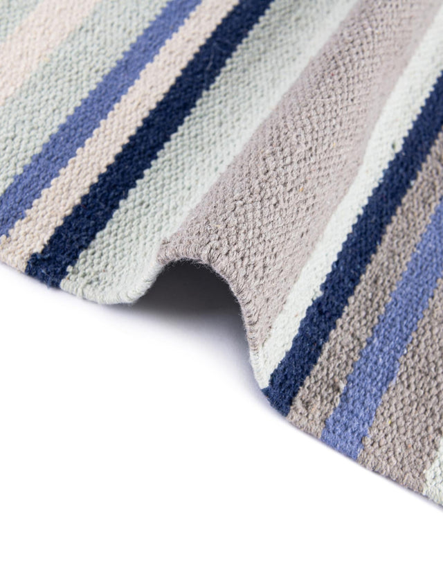 Aqua Blue and Gray 2' x 8' Flatweave Cotton Dhurrie Runner Area Rug 100% Chenille All Natural Carpet for Living Rooms, Dining Rooms, Entryway, Foyer for Sale at Rug Engine