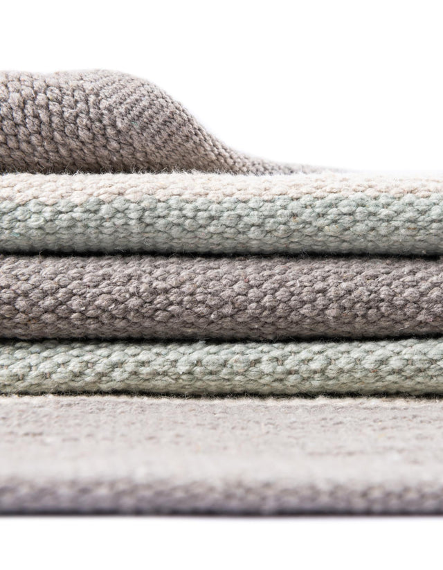 Aqua Blue and Gray 2' x 8' Flatweave Cotton Dhurrie Runner Area Rug 100% Chenille All Natural Carpet for Living Rooms, Dining Rooms, Entryway, Foyer for Sale at Rug Engine