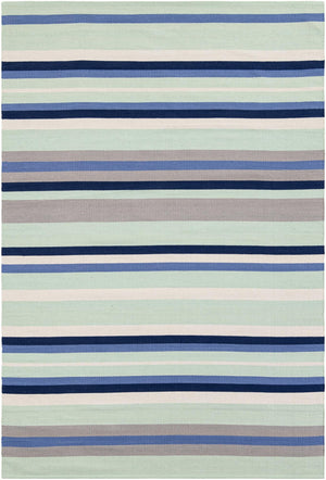 Aqua Blue and Gray 6' 1 x 9' Flatweave Cotton Dhurrie Rectangle Area Rug 100% Chenille All Natural Carpet for Living Rooms, Dining Rooms, Entryway, Foyer for Sale at Rug Engine