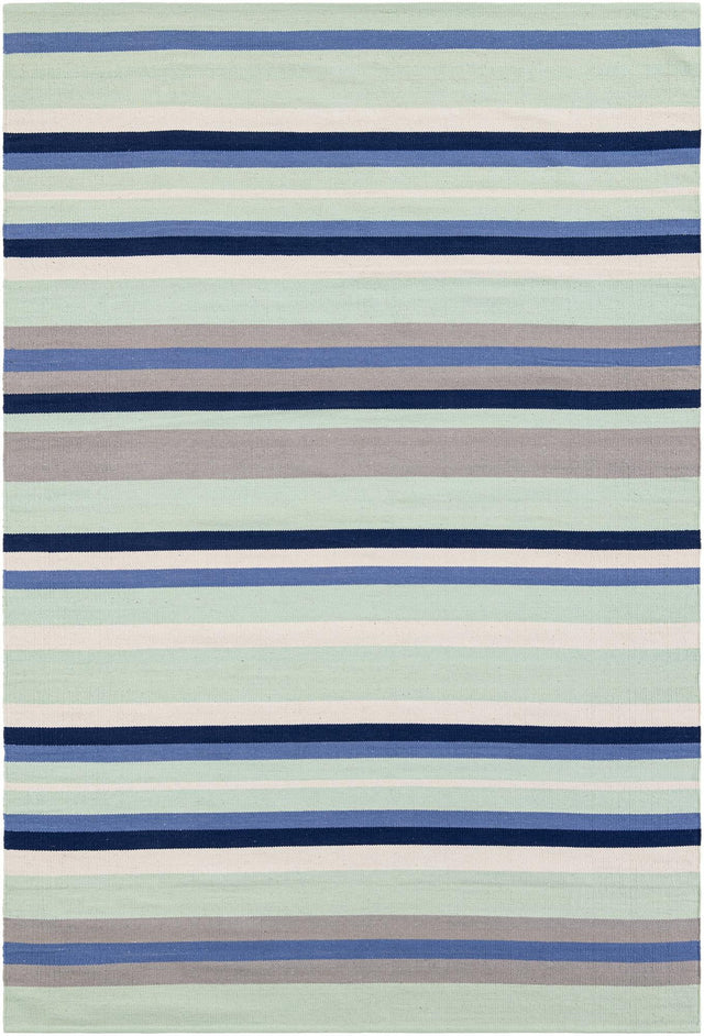 Aqua Blue and Gray 6' 1 x 9' Flatweave Cotton Dhurrie Rectangle Area Rug 100% Chenille All Natural Carpet for Living Rooms, Dining Rooms, Entryway, Foyer for Sale at Rug Engine