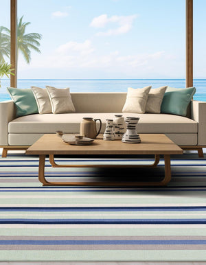 Aqua Blue and Gray 7' 10 x 7' 10 Flatweave Cotton Dhurrie Square Area Rug 100% Chenille All Natural Carpet for Living Rooms, Dining Rooms, Entryway, Foyer for Sale at Rug Engine