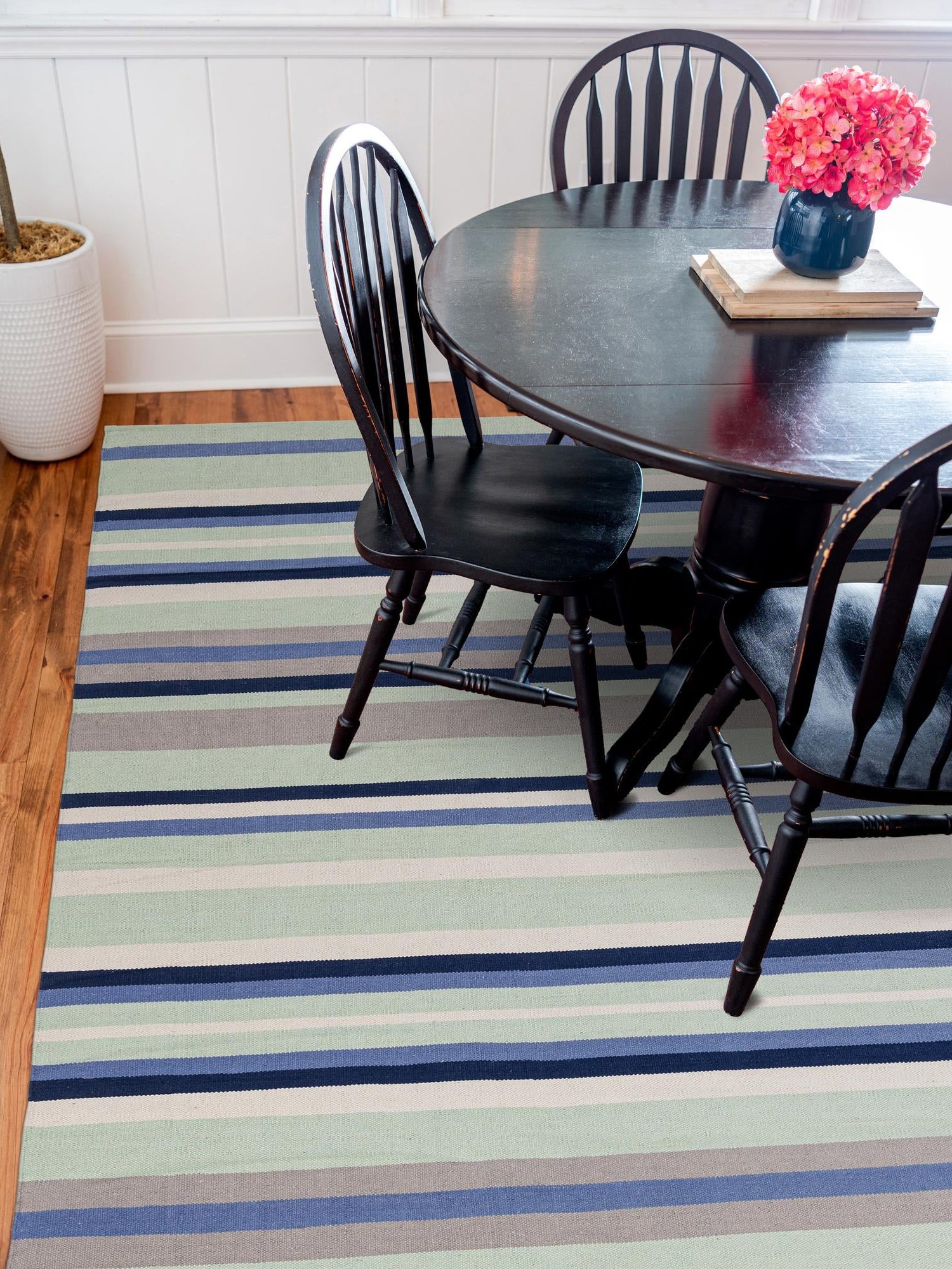 Aqua Blue and Gray 10' x 10' Flatweave Cotton Dhurrie Square Area Rug 100% Chenille All Natural Carpet for Living Rooms, Dining Rooms, Entryway, Foyer for Sale at Rug Engine