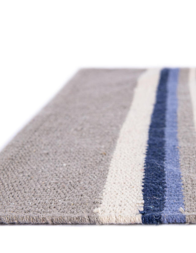 Aqua Blue and Gray 7' 10 x 7' 10 Flatweave Cotton Dhurrie Square Area Rug 100% Chenille All Natural Carpet for Living Rooms, Dining Rooms, Entryway, Foyer for Sale at Rug Engine