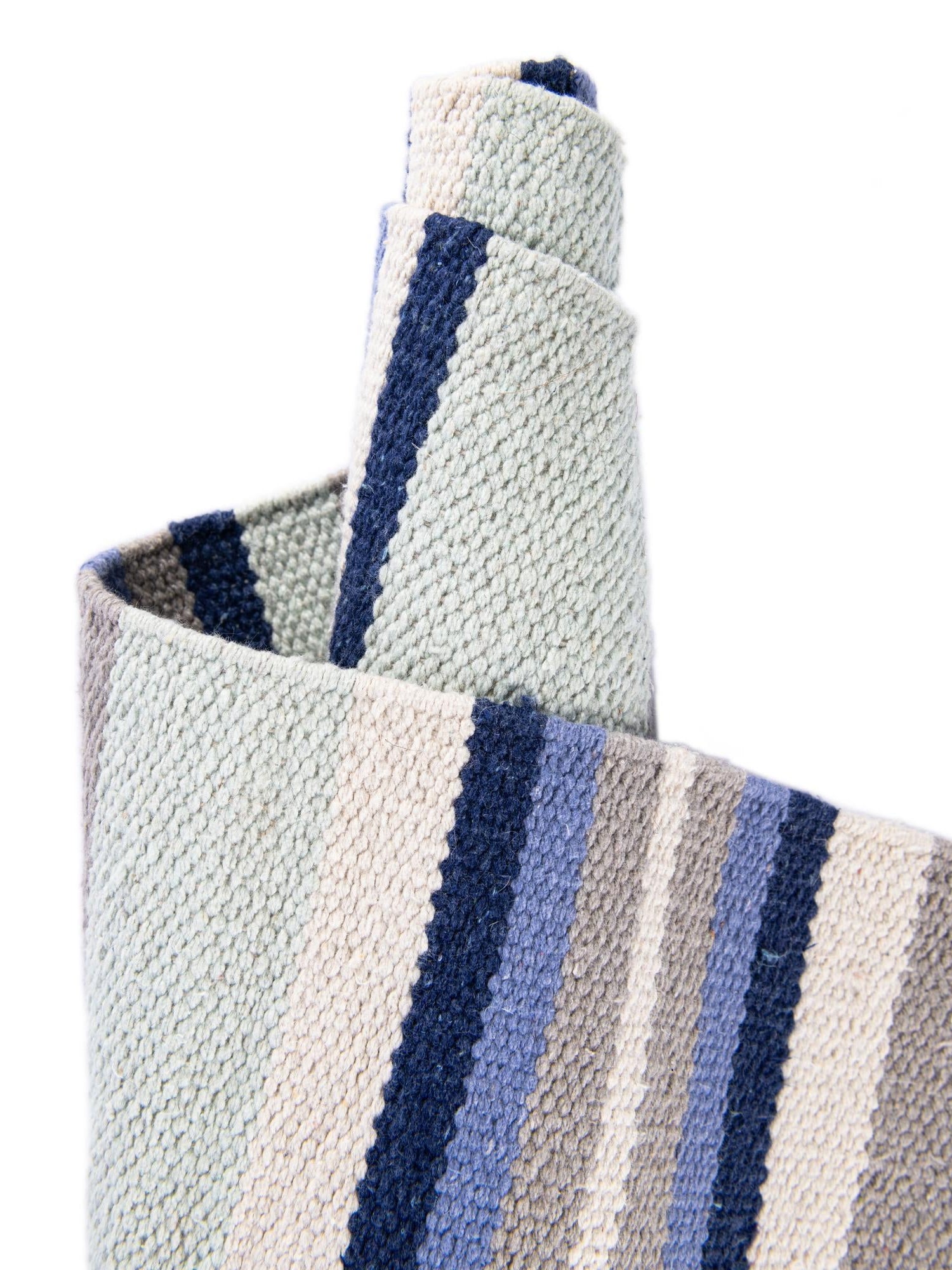 Aqua Blue and Gray 10' x 10' Flatweave Cotton Dhurrie Square Area Rug 100% Chenille All Natural Carpet for Living Rooms, Dining Rooms, Entryway, Foyer for Sale at Rug Engine