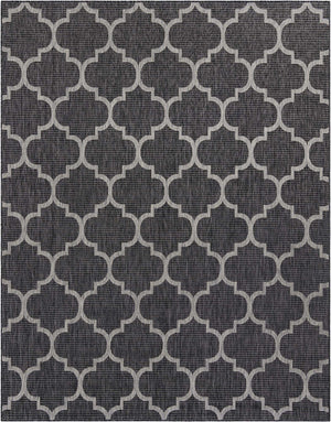 Black 7' 10 x 10' Outdoor Trellis Rectangle Area Rug Weather Resistant for Patio, Deck, Terrace, Balcony, Porch Geometric Design Water Safe Outside Carpet for Sale at Rug Engine
