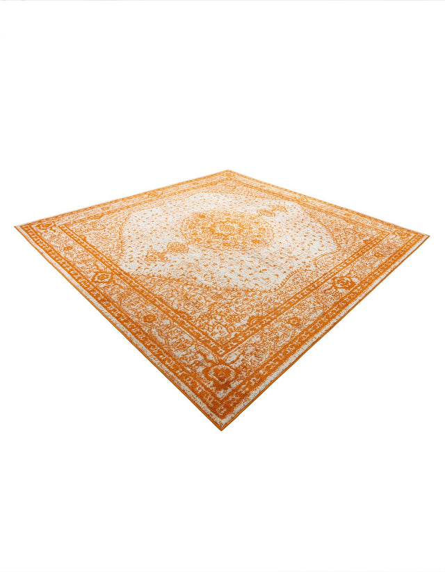 Orange 10' x 10' Bromley Square Area Rug 100% Polypropylene With Cotton Backing Vintage Distressed Colorful Traditional Carpet for Living Dining Rooms Offices for Sale at Rug Engine