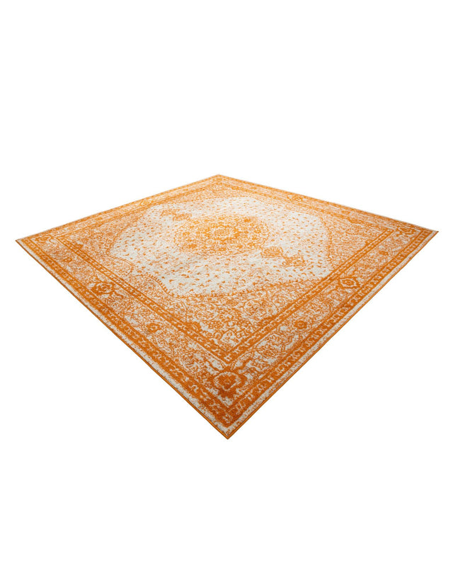 Orange 10' x 10' Bromley Square Area Rug 100% Polypropylene With Cotton Backing Vintage Distressed Colorful Traditional Carpet for Living Dining Rooms Offices for Sale at Rug Engine