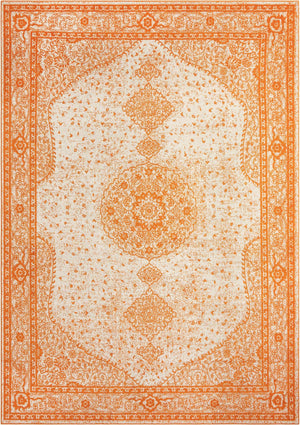 Orange 10' x 14' 1 Bromley Rectangle Area Rug 100% Polypropylene With Cotton Backing Vintage Distressed Colorful Traditional Carpet for Living Dining Rooms Offices for Sale at Rug Engine