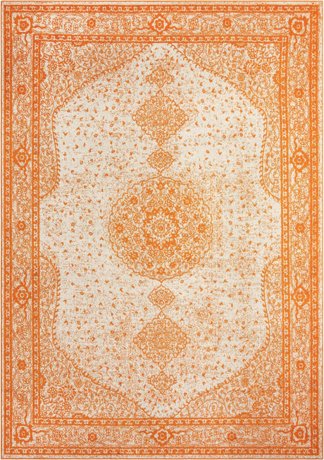 Orange 10' x 14' 1 Bromley Rectangle Area Rug 100% Polypropylene With Cotton Backing Vintage Distressed Colorful Traditional Carpet for Living Dining Rooms Offices for Sale at Rug Engine