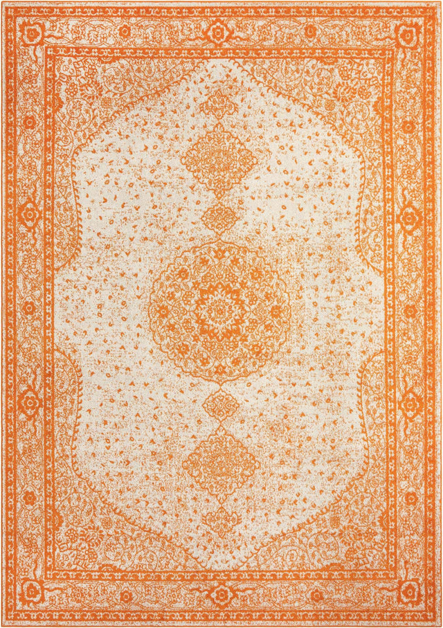 Orange 10' x 14' 1 Bromley Rectangle Area Rug 100% Polypropylene With Cotton Backing Vintage Distressed Colorful Traditional Carpet for Living Dining Rooms Offices for Sale at Rug Engine