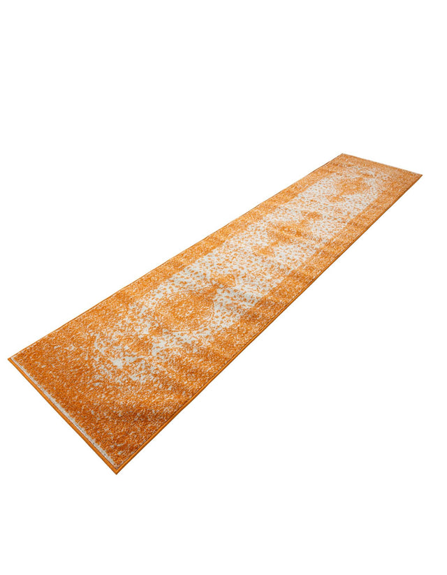 Orange 2' 7 x 12' Bromley Runner Area Rug 100% Polypropylene With Cotton Backing Vintage Distressed Colorful Traditional Carpet for Living Dining Rooms Offices for Sale at Rug Engine