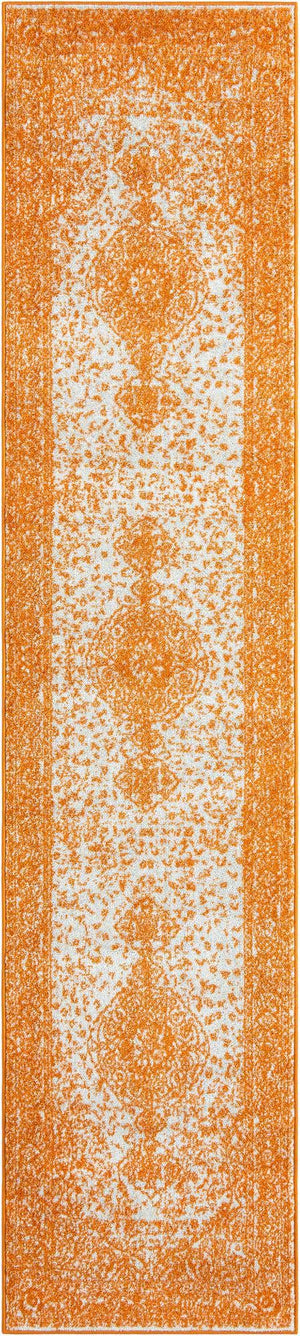 Orange 2' 7 x 12' Bromley Runner Area Rug 100% Polypropylene With Cotton Backing Vintage Distressed Colorful Traditional Carpet for Living Dining Rooms Offices for Sale at Rug Engine