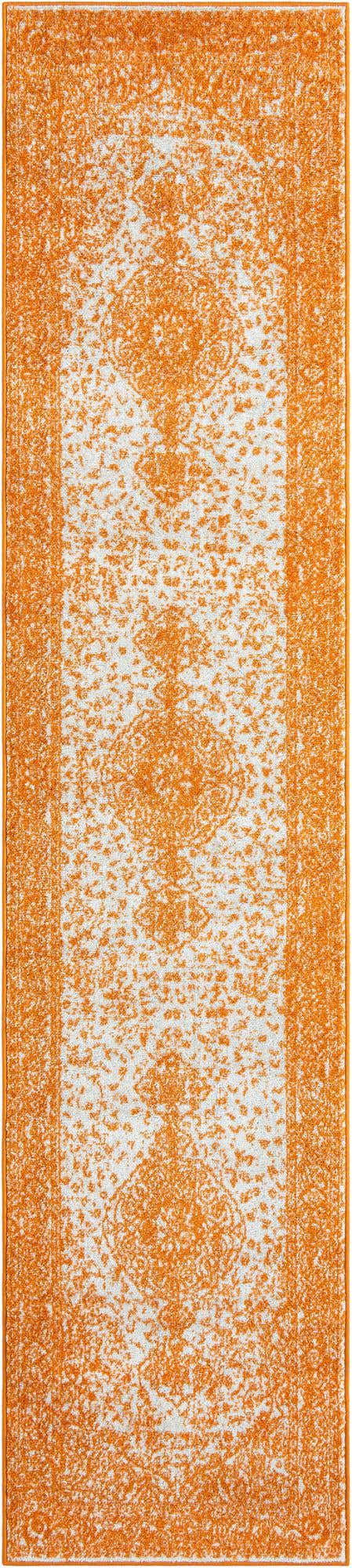 Orange 2' 7 x 12' Bromley Runner Area Rug 100% Polypropylene With Cotton Backing Vintage Distressed Colorful Traditional Carpet for Living Dining Rooms Offices for Sale at Rug Engine