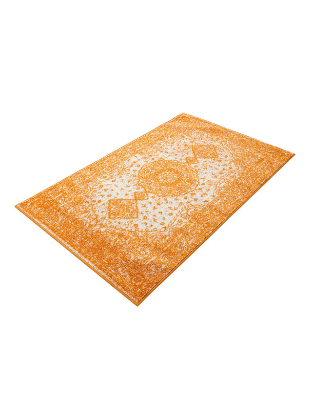 Orange 3' 1 x 5' 3 Bromley Rectangle Area Rug 100% Polypropylene With Cotton Backing Vintage Distressed Colorful Traditional Carpet for Living Dining Rooms Offices for Sale at Rug Engine