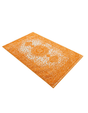 Orange 3' 1 x 5' 3 Bromley Rectangle Area Rug 100% Polypropylene With Cotton Backing Vintage Distressed Colorful Traditional Carpet for Living Dining Rooms Offices for Sale at Rug Engine