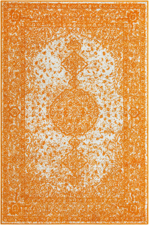 Orange 4' 1 x 6' 1 Bromley Rectangle Area Rug 100% Polypropylene With Cotton Backing Vintage Distressed Colorful Traditional Carpet for Living Dining Rooms Offices for Sale at Rug Engine