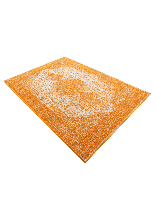 Orange 5' 3 x 7' 1 Bromley Rectangle Area Rug 100% Polypropylene With Cotton Backing Vintage Distressed Colorful Traditional Carpet for Living Dining Rooms Offices for Sale at Rug Engine