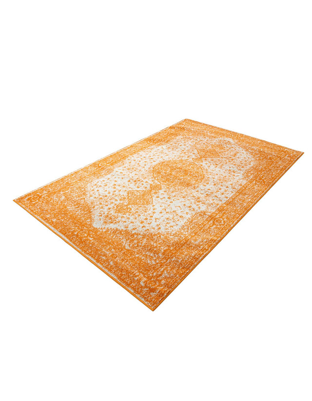 Orange 5' 3 x 8' Bromley Rectangle Area Rug 100% Polypropylene With Cotton Backing Vintage Distressed Colorful Traditional Carpet for Living Dining Rooms Offices for Sale at Rug Engine