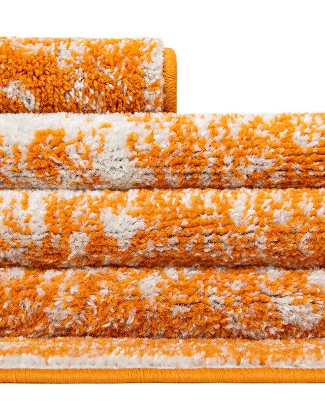 Orange 9' x 12' Bromley Rectangle Area Rug 100% Polypropylene With Cotton Backing Vintage Distressed Colorful Traditional Carpet for Living Dining Rooms Offices for Sale at Rug Engine
