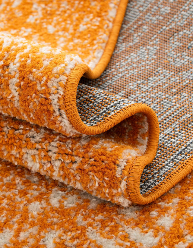 Orange 2' 7 x 10' Bromley Runner Area Rug 100% Polypropylene With Cotton Backing Vintage Distressed Colorful Traditional Carpet for Living Dining Rooms Offices for Sale at Rug Engine