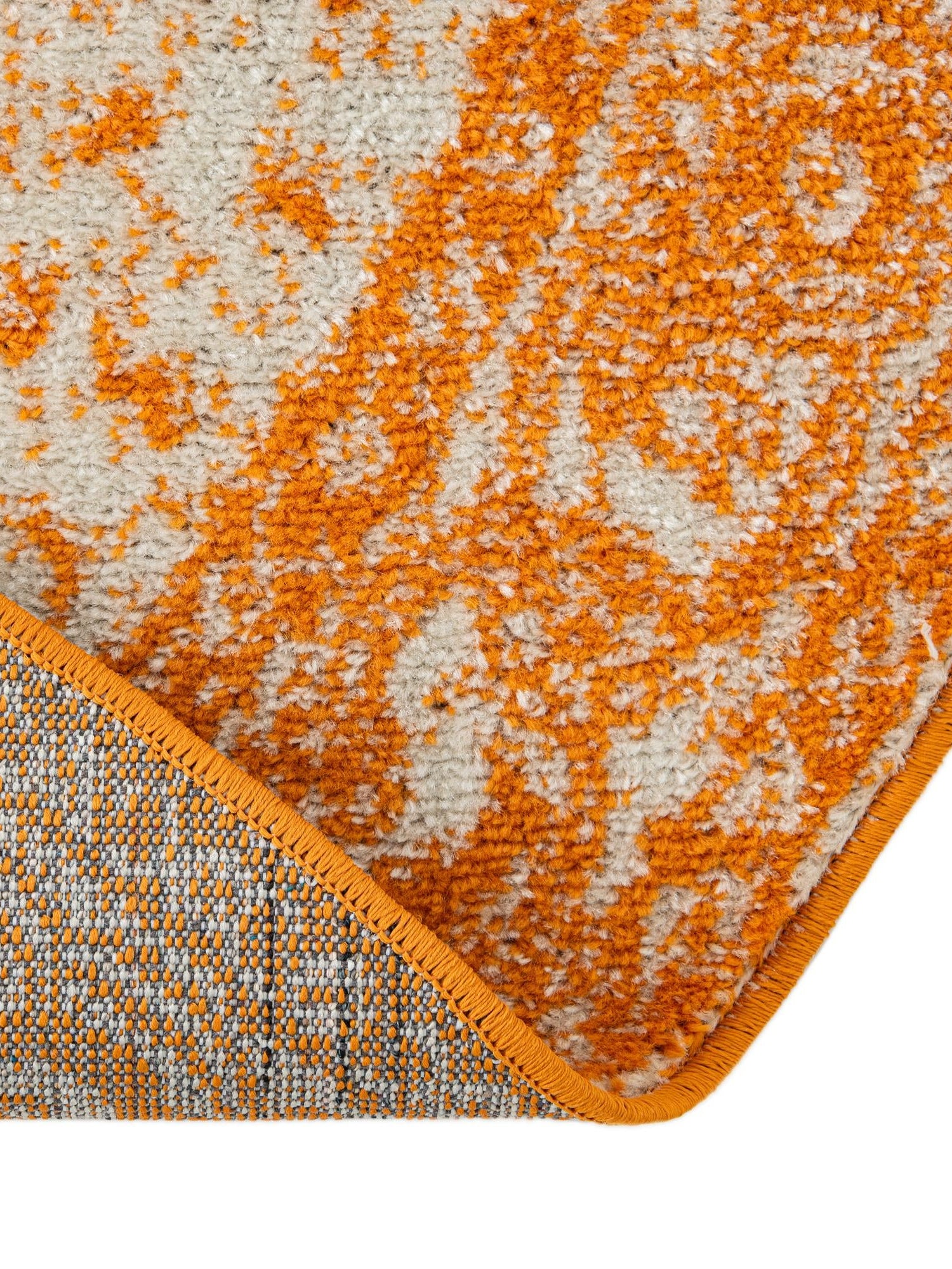 Orange 5' 3 x 5' 3 Bromley Round Area Rug 100% Polypropylene With Cotton Backing Vintage Distressed Colorful Traditional Carpet for Living Dining Rooms Offices for Sale at Rug Engine