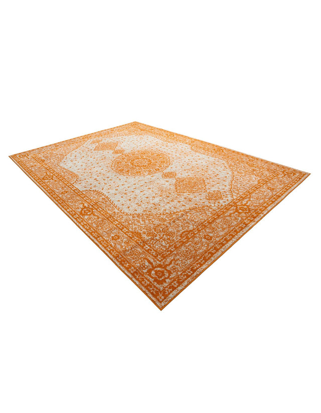 Orange 9' x 12' Bromley Rectangle Area Rug 100% Polypropylene With Cotton Backing Vintage Distressed Colorful Traditional Carpet for Living Dining Rooms Offices for Sale at Rug Engine
