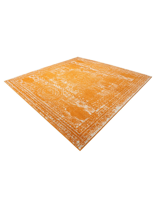 Orange 10' x 10' Bromley Square Area Rug 100% Polypropylene With Cotton Backing Vintage Distressed Colorful Traditional Carpet for Living Dining Rooms Offices for Sale at Rug Engine