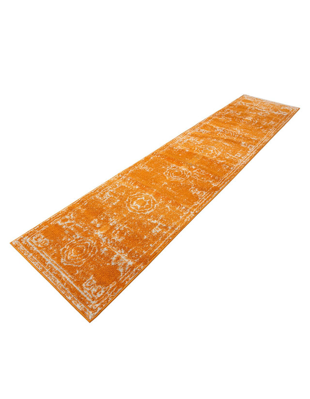 Orange 2' 7 x 12' Bromley Runner Area Rug 100% Polypropylene With Cotton Backing Vintage Distressed Colorful Traditional Carpet for Living Dining Rooms Offices for Sale at Rug Engine