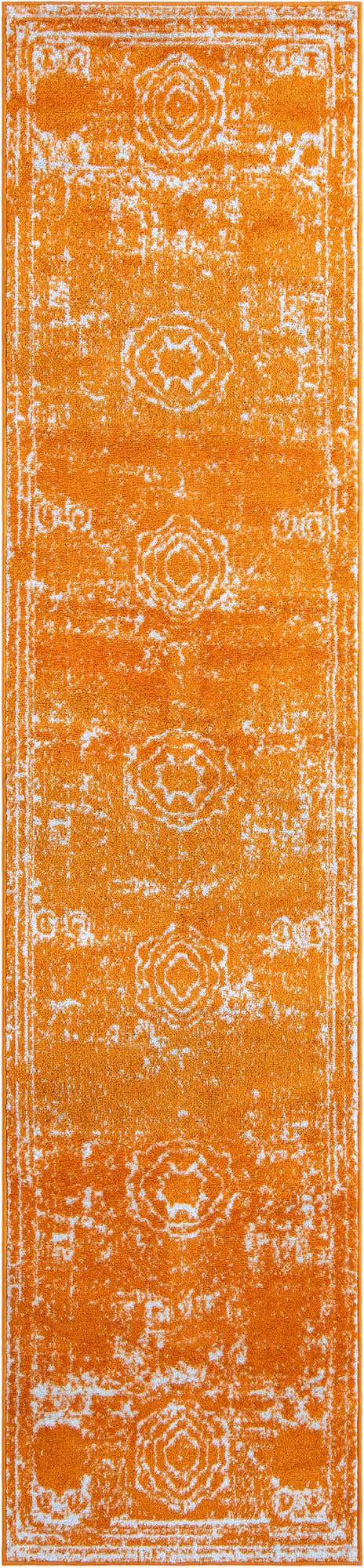 Orange 2' 7 x 12' Bromley Runner Area Rug 100% Polypropylene With Cotton Backing Vintage Distressed Colorful Traditional Carpet for Living Dining Rooms Offices for Sale at Rug Engine