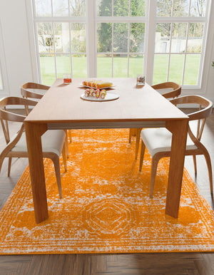 Orange 10' x 14' 1 Bromley Rectangle Area Rug 100% Polypropylene With Cotton Backing Vintage Distressed Colorful Traditional Carpet for Living Dining Rooms Offices for Sale at Rug Engine