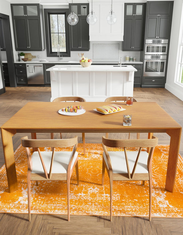 Orange 9' x 12' Bromley Rectangle Area Rug 100% Polypropylene With Cotton Backing Vintage Distressed Colorful Traditional Carpet for Living Dining Rooms Offices for Sale at Rug Engine