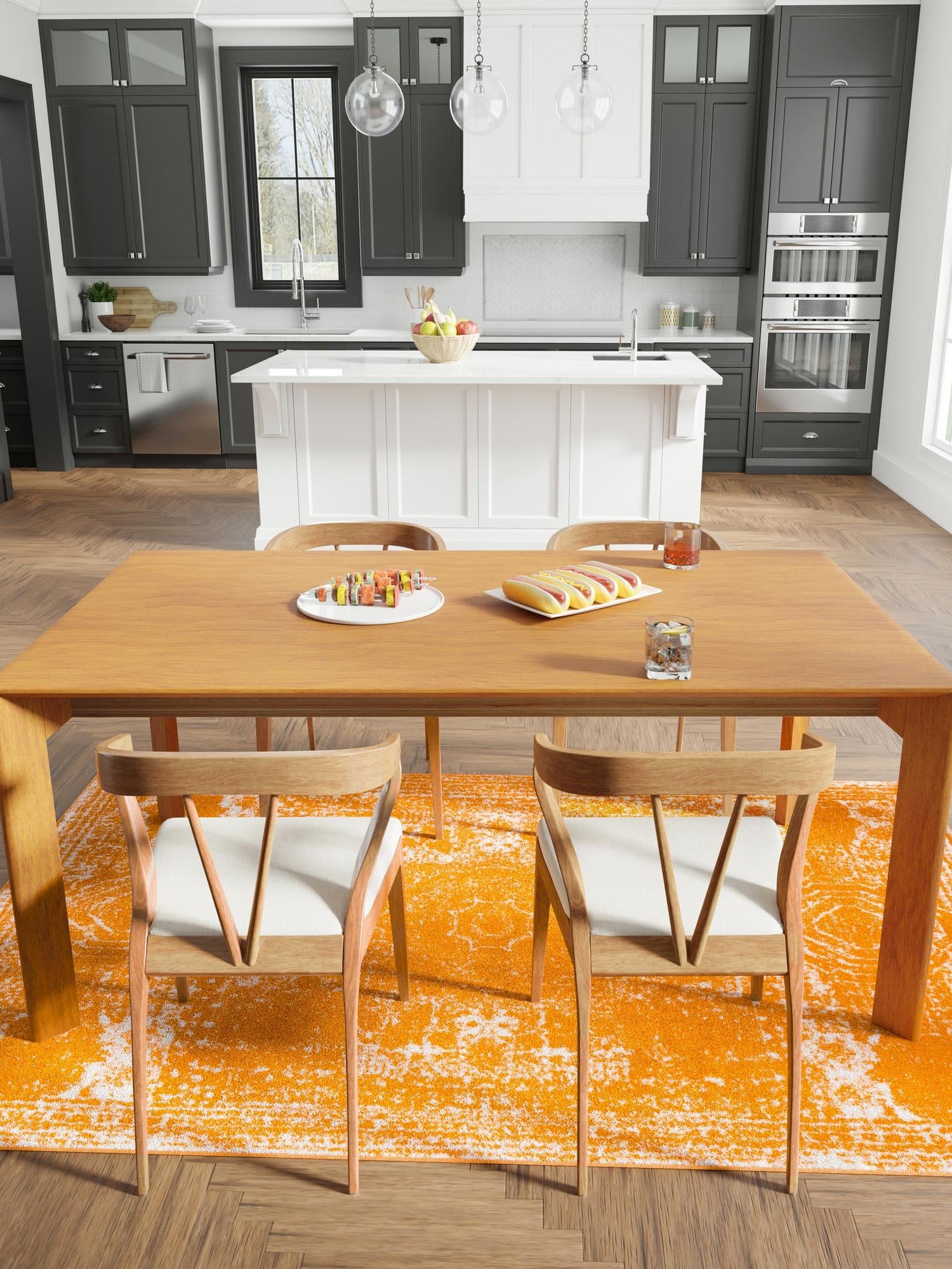 Orange 2' x 3' 1 Bromley Rectangle Area Rug 100% Polypropylene With Cotton Backing Vintage Distressed Colorful Traditional Carpet for Living Dining Rooms Offices for Sale at Rug Engine