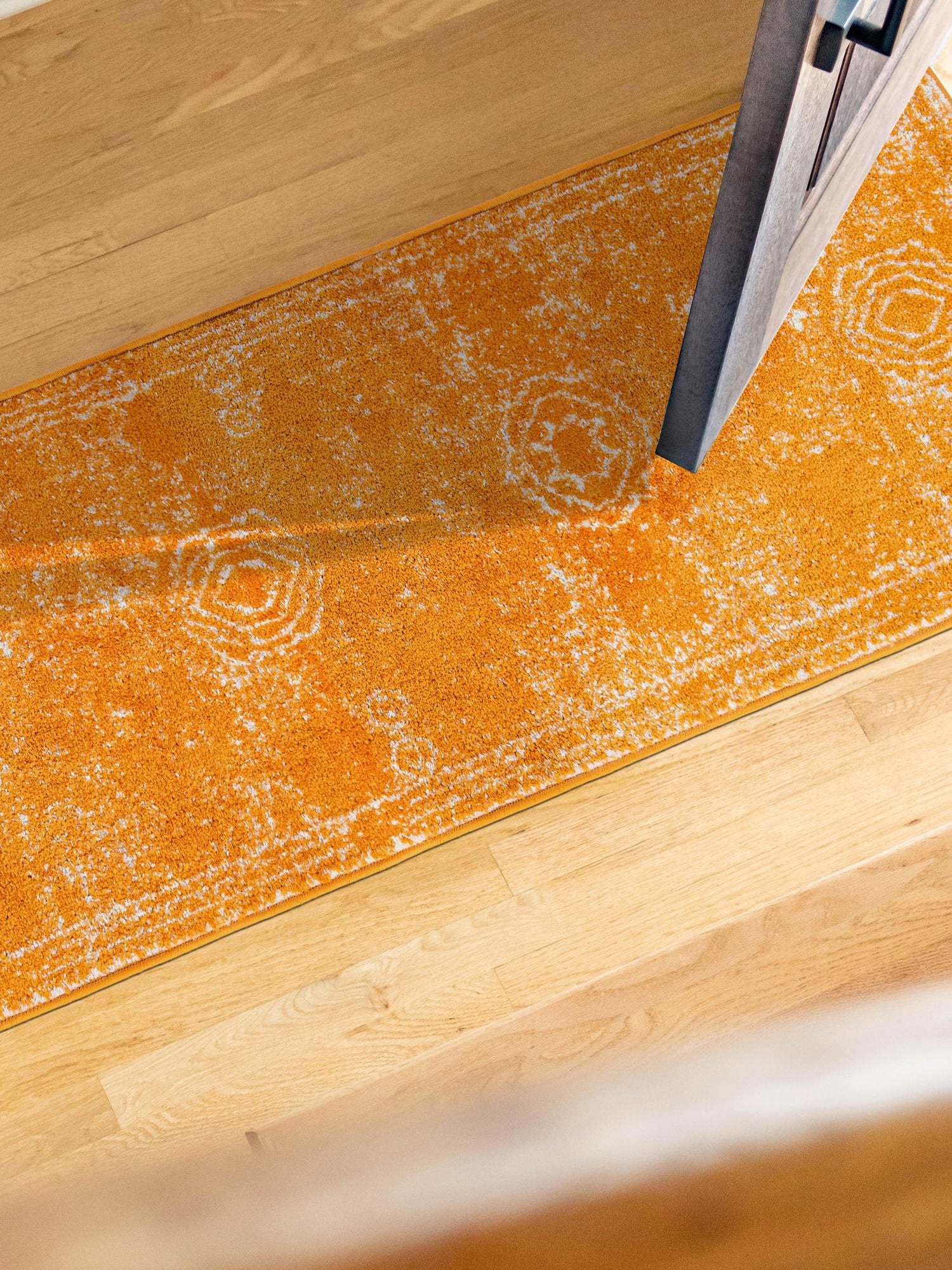 Orange 2' x 8' Bromley Runner Area Rug 100% Polypropylene With Cotton Backing Vintage Distressed Colorful Traditional Carpet for Living Dining Rooms Offices for Sale at Rug Engine