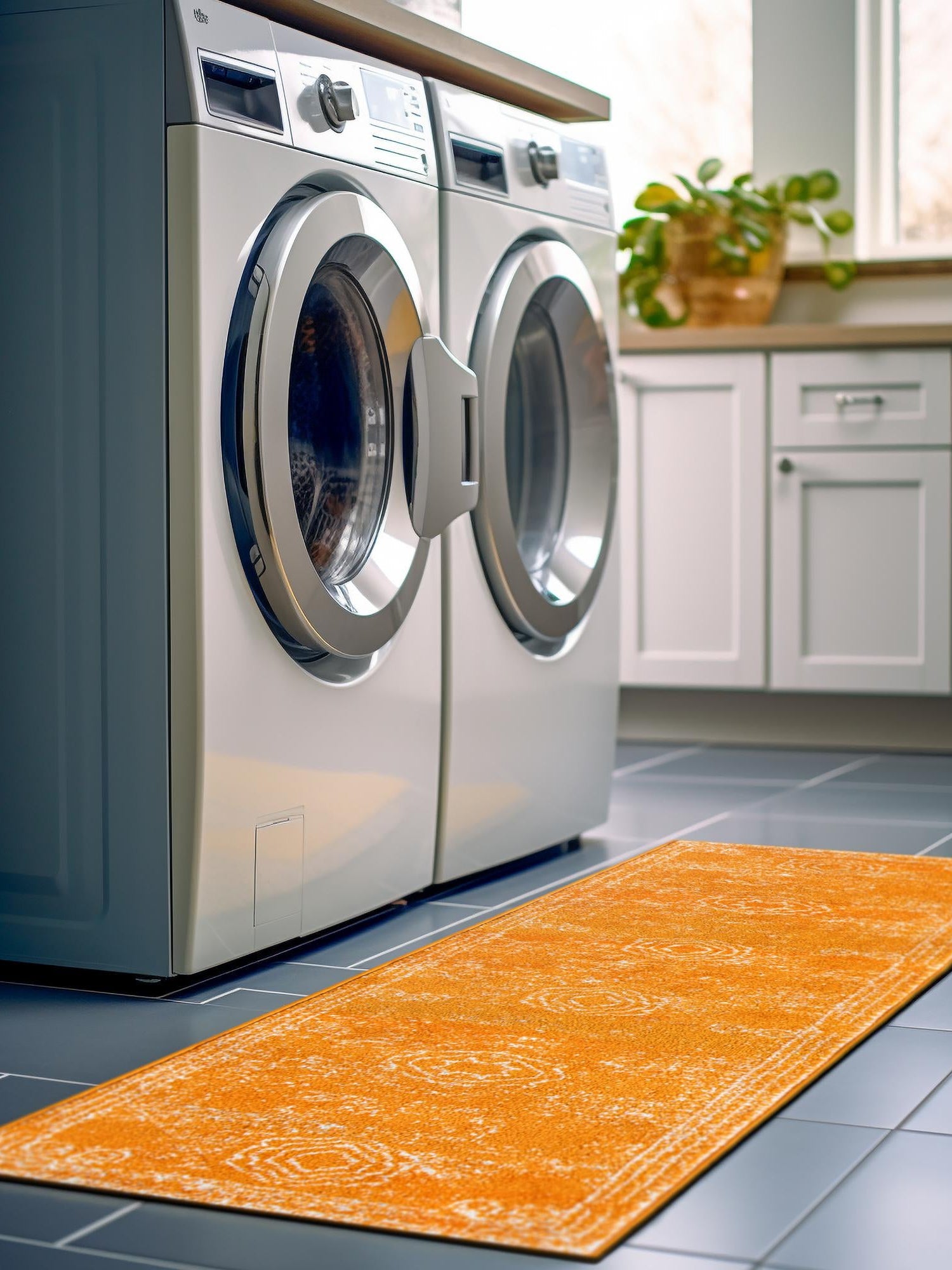 Orange 2' x 6' 1 Bromley Runner Area Rug 100% Polypropylene With Cotton Backing Vintage Distressed Colorful Traditional Carpet for Living Dining Rooms Offices for Sale at Rug Engine