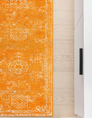 Orange 2' 7 x 12' Bromley Runner Area Rug 100% Polypropylene With Cotton Backing Vintage Distressed Colorful Traditional Carpet for Living Dining Rooms Offices for Sale at Rug Engine