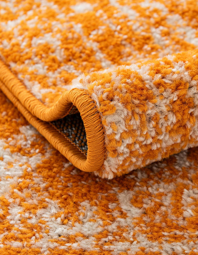 Orange 10' x 10' Bromley Round Area Rug 100% Polypropylene With Cotton Backing Vintage Distressed Colorful Traditional Carpet for Living Dining Rooms Offices for Sale at Rug Engine