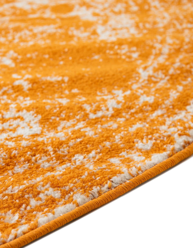 Orange 10' x 10' Bromley Round Area Rug 100% Polypropylene With Cotton Backing Vintage Distressed Colorful Traditional Carpet for Living Dining Rooms Offices for Sale at Rug Engine