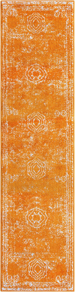 Orange 2' x 8' Bromley Runner Area Rug 100% Polypropylene With Cotton Backing Vintage Distressed Colorful Traditional Carpet for Living Dining Rooms Offices for Sale at Rug Engine