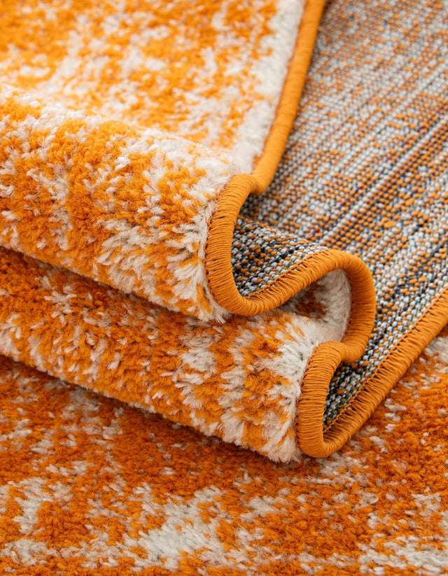 Orange 10' x 10' Bromley Square Area Rug 100% Polypropylene With Cotton Backing Vintage Distressed Colorful Traditional Carpet for Living Dining Rooms Offices for Sale at Rug Engine